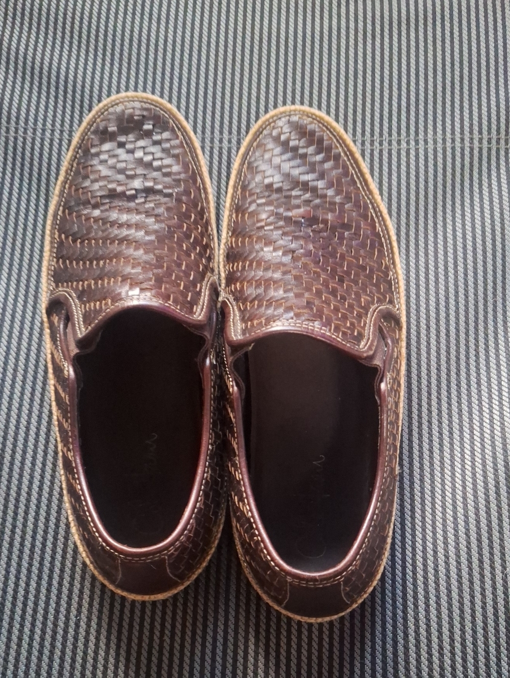 Cole Haan Nike Air Loafers Woven Leather Espadrille Slip-On Brown 11 - Picture 5 of 9